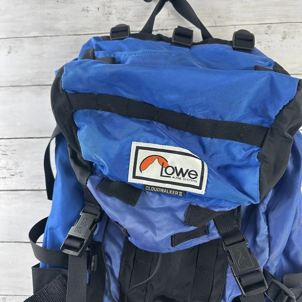 Vintage Lowe Alpine Systems Cloud Walker II Hiking Backpack Blue/Black‎